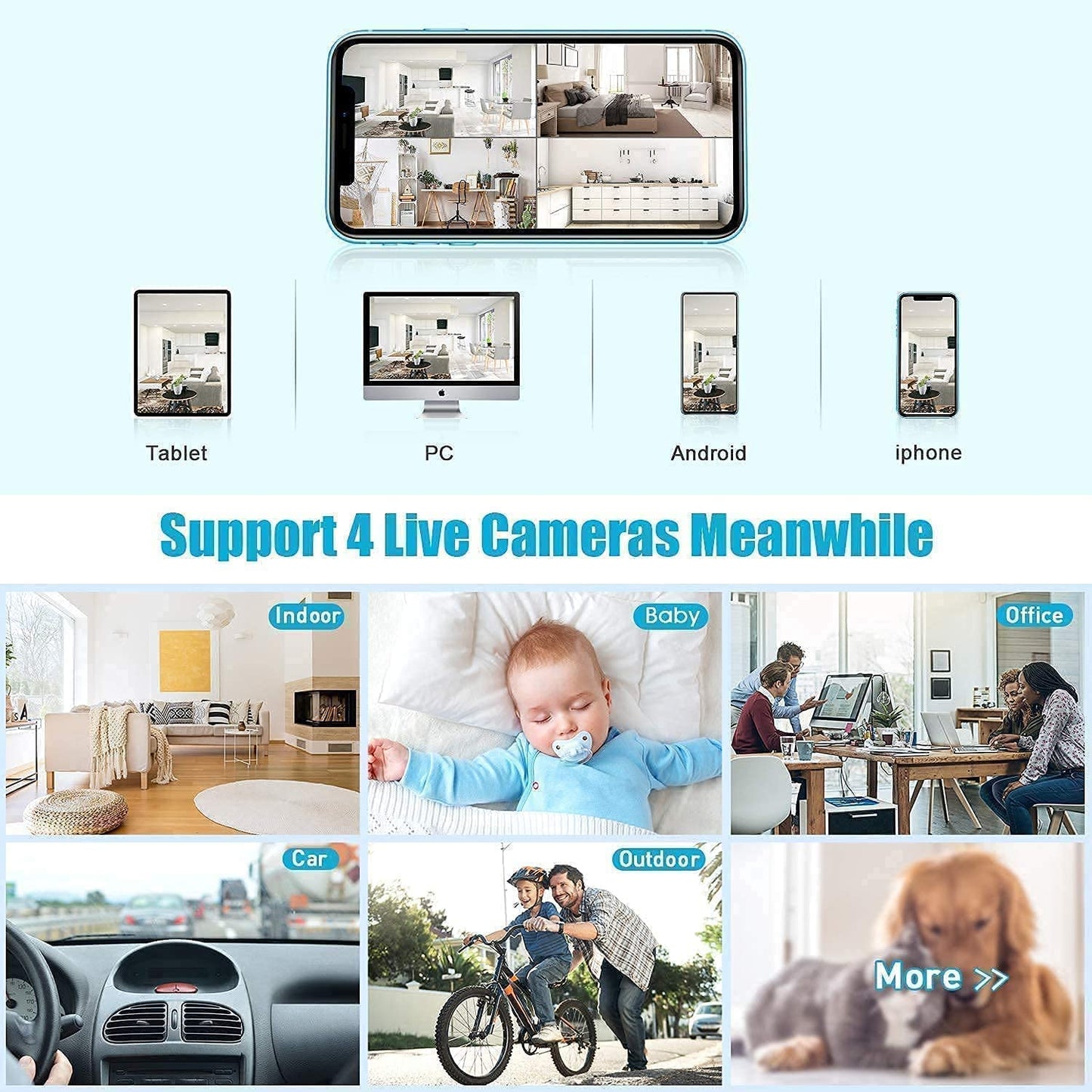 Indoor Wireless Camera Mini WiFi Camera Small Outdoor Home Security Cameras Body Small Outdoor Camera Micro Nanny Cam Pet Dog Tiny Camera Babysitter House Security Camera Room Cams No Need Wifi Camera