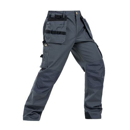 Durable Polyester Cotton Cargo Pants for Work With Knee-Reinforcing Protection,Multi-Pockets, Comfort Fit for Constructi