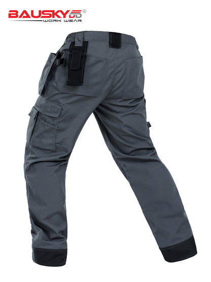 Durable Polyester Cotton Cargo Pants for Work With Knee-Reinforcing Protection,Multi-Pockets, Comfort Fit for Constructi