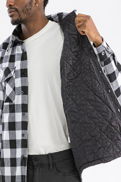 Checkered Plaid Quilted Flannel Jacket