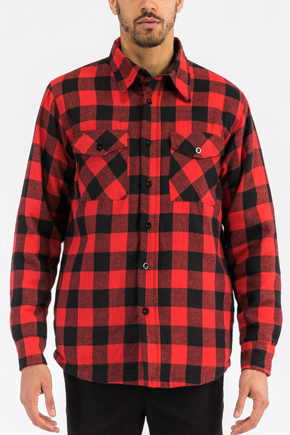 Checkered Plaid Quilted Flannel Jacket