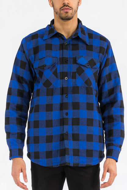 Checkered Plaid Quilted Flannel Jacket