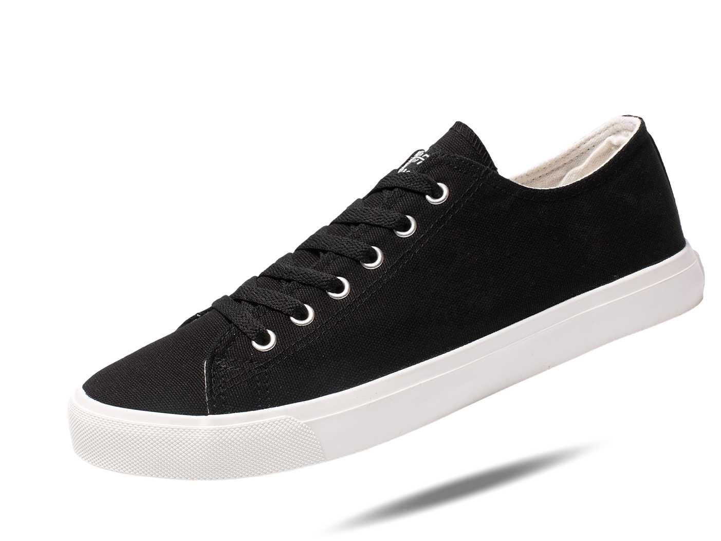 Retro Black/White Canvas Sneakers Unisex Size - Cushioned Insole